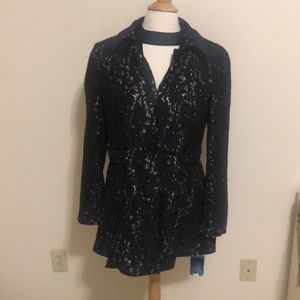 Black & Nude Lace detail coat